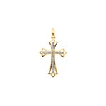 Kreuzanhänger 750/18 K Gelbgold mit Diamanten 0.05 ct H/si
