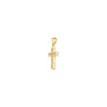 Pendentif croix or jaune 750/18 ct avec diamants 0.08 ct H/si - A07GG