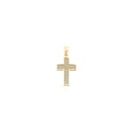 Kreuzanhänger 750/18 K Gelbgold mit Diamanten 0.18 ct H/si