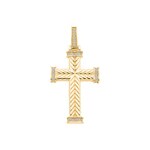 Kreuzanhänger 750/18 K Gelbgold mit Diamanten 0.23 ct H/si