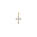 Kreuzanhänger 750/18 K Gelbgold mit Diamanten 0.24 ct H/si