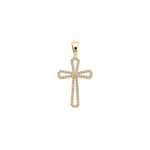Kreuzanhänger 750/18 K Gelbgold mit Diamanten 0.28 ct H/si