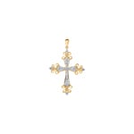 Kreuzanhänger 750/18 K Gelbgold mit Diamanten 0.34 ct H/si