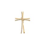 Kreuzanhänger 750/18 K Gelbgold mit Diamanten 0.35 ct H/si