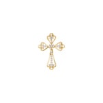 Pendentif croix or jaune 750/18 ct avec diamants 0.36 ct H/si