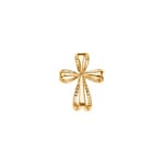 Kreuzanhänger 750/18 K Gelbgold mit Diamanten 0.41 ct H/si - AN-44547-GG