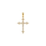 Kreuzanhänger 750/18 K Gelbgold mit Diamanten 0.43 ct H/si