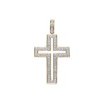 Kreuzanhänger 750/18 K Gelbgold mit Diamanten 0.44 ct H/si
