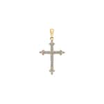 Kreuzanhänger 750/18 K Gelbgold mit Diamanten 0.49 ct H/si