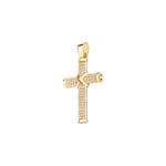 Pendentif croix or jaune 750/18 ct avec diamants 0.49 ct H/si - A10GG