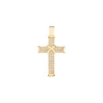 Pendentif croix or jaune 750/18 ct avec diamants 0.49 ct H/si