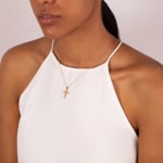 Kreuzanhänger 750/18 K Gelbgold mit Diamanten 0.65 ct H/si - AN-22910-GG