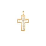 Cross Pendant 750/18 K Yellow Gold with Diamonds 1.01 ct H/si - AN-24369-GG