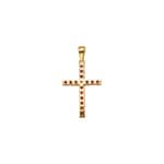 Pendentif croix or jaune 750/18 ct avec rubis & diamants 0.01ct H/si - AN-45149-RUB-GG