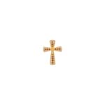 Cross Pendant 750/18 K Yellow Gold with Rubies & Diamonds 0.08 ct H/si