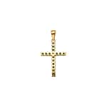 Cross Pendant 750/18 K Yellow Gold with Emeralds & Diamond 0.01 ct H/si - AN-45149-SMA-GG