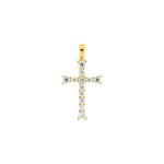 Cross Pendant 750/18 K Yellow Gold with Cubic Zirconia - 3.7515.Z0