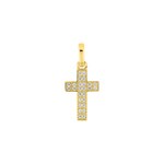 Cross Pendant 750/18 K Yellow Gold with Cubic Zirconia - 3.7517.Z0