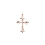Kreuzanhänger 750/18 K Roségold mit Diamanten 0.03 ct H/si