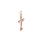 Cross Pendant 750/18 K Rose Gold with Diamonds 0.03 ct H/si - AN-56689-RG