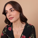 Kreuzanhänger 750/18 K Roségold mit Diamanten 0.05 ct H/si - AN-56691-RG