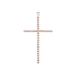 Pendentif croix or rosé 750/18 ct avec diamants 0.20ct H/si