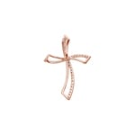 Cross Pendant 750/18 K Rose Gold with Diamonds 0.31 ct H/si - AN-35164-RG