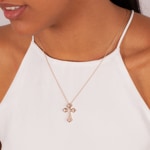 Cross Pendant 750/18 K Rose Gold with Diamonds 0.36 ct H/si - AN-44570-RG