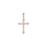 Kreuzanhänger 750/18 K Roségold mit Diamanten 0.43 ct H/si