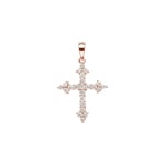 Kreuzanhänger 750/18 K Roségold mit Diamanten 0.45 ct H/si