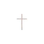 Cross Pendant 750/18 K Rose Gold with Diamonds 0.50 ct H/si