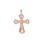 Kreuzanhänger 750/18 K Roségold mit Diamanten 0.51 ct H/si - AN-27708-RG