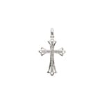 Cross Pendant 750/18 K White Gold with Diamonds 0.05 ct H/si