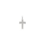 Kreuzanhänger 750/18 K Weissgold mit Diamanten 0.18 ct H/si
