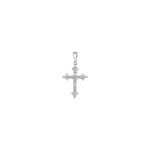 Pendentif croix or gris 750/18 ct avec diamants 0.24ct H/si