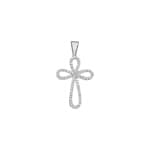 Pendentif croix or jaune 750/18 ct avec diamants 0.25 ct H/si