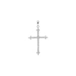 Pendentif croix or gris 750/18 ct avec diamants 0.26 ct H/si
