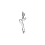 Cross Pendant 750/18 K White Gold with Diamonds 0.31 ct H/si - AN-35164-WG