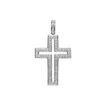 Kreuzanhänger 750/18 K Weissgold mit Diamanten 0.44 ct H/si