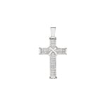 Kreuzanhänger 750/18 K Weissgold mit Diamanten 0.49 ct H/si