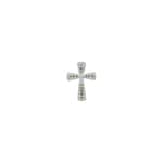 Cross Pendant 750/18 K White Gold with green Garnets & Diamonds 0.08 ct H/si