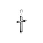Pendentif croix argent 925 rhodié avec laque noire 22 x 32mm - AH925038