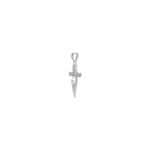 Pendentif croix argent 925 rhodié avec zircone 12 x 23mm - AH925001