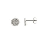 Clous d'oreilles or gris 750/18 ct