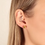 Clous d'oreilles boule or jaune 750/18 ct Ø 7mm - 802071.6GG