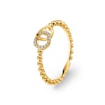 Kugelring 750/18 K Gelbgold mit Diamanten 0.04 ct H/si