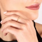 Kugelring 750/18 K Gelbgold mit Diamanten 0.08 ct H/si - RO5GG