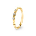 Bague or jaune 750/18 ct avec diamants 0.08ct H/si
