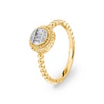 Kugelring 750/18 K Gelbgold mit Diamanten 0.12 ct H/si