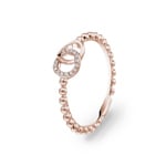 Bague or rosé 750/18 ct avec diamants 0.04 ct H/si
